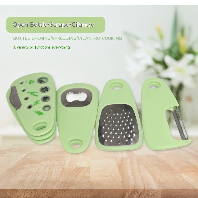 6-teiliges Küchenhelfer-Set mit Schäler, Knoblauchpresse und Öffner